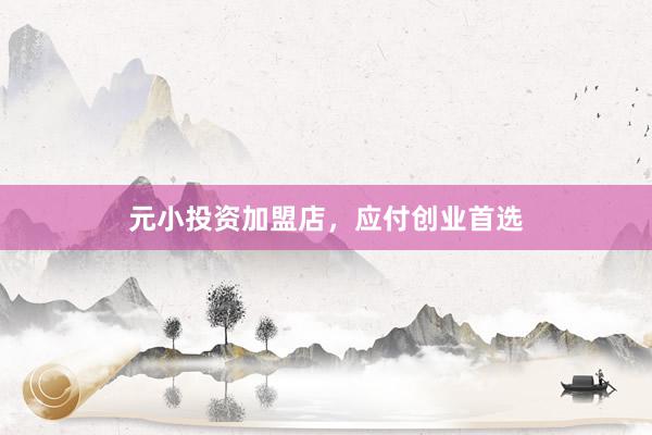 元小投资加盟店，应付创业首选